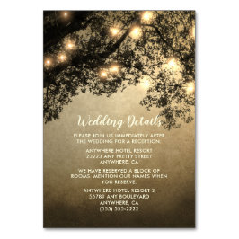 Tarjeta De Mesa Boda Rústico de bifurcación de árbol vintage Inser