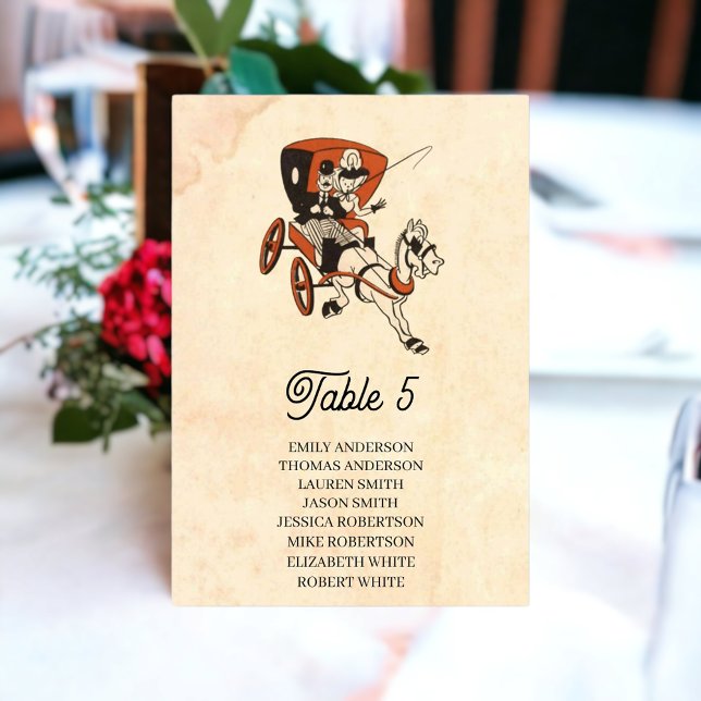 Tarjeta De Mesa Boda Rústico de historietas clásicas de época (Subido por el creador)