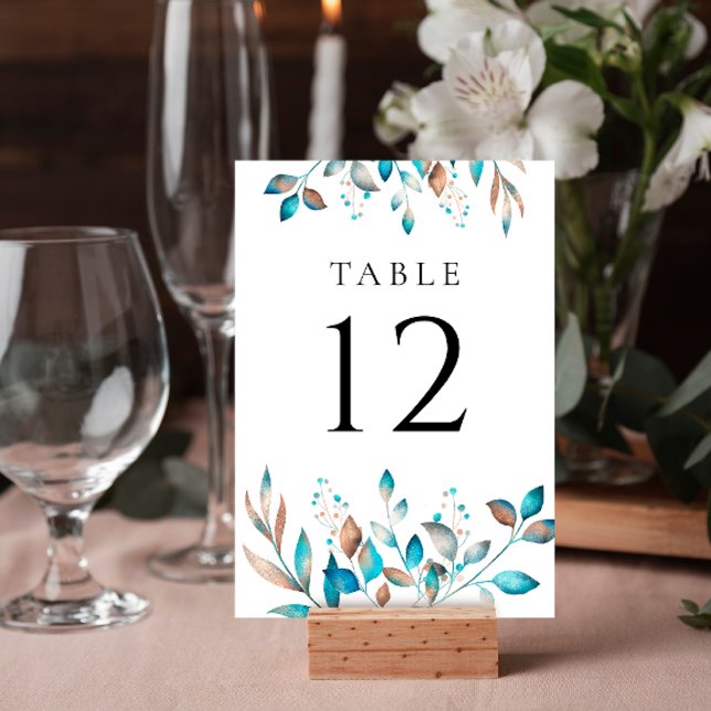 Tarjeta De Mesa Boda rústico de la Marina y la vegetación moderna (Subido por el creador)