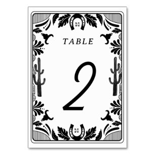Tarjeta De Mesa Boda rústico de vaqueros de países occidentales