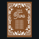 Tarjeta De Mesa Boda rústico de vaqueros de países occidentales<br><div class="desc">Diseño moderno de vaquero occidental con elementos dibujados a mano de cráneo de vaca, herradura, adornos florales y cactus. Diseño boda de borde floral marrón y blanco con floral dibujada a mano, cactus, cráneo de vaca y herradura. Este moderno y moderno diseño de bodas de campo occidental es ideal para...</div>