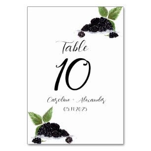 Tarjeta De Mesa Boda Rústico de Verano de Frutas de Blackberries