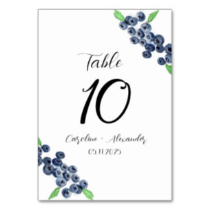 Tarjeta De Mesa Boda Rústico de Verano de Frutas de Blueberries
