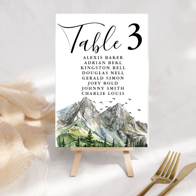 Tarjeta De Mesa Boda Rústico del Pino Forestal de la Montaña de la (Subido por el creador)