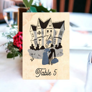 Tarjeta De Mesa Boda Rústico del viejo arte pop artístico del retr
