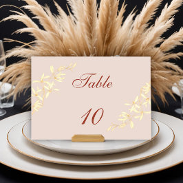 Tarjeta De Mesa Boda Rústico Floral Incansable