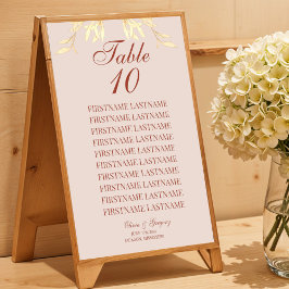 Tarjeta De Mesa Boda Rústico Floral Incansable