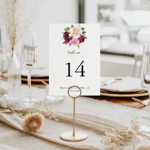 Tarjeta De Mesa Boda Rústico Floral y Foliage Botánico