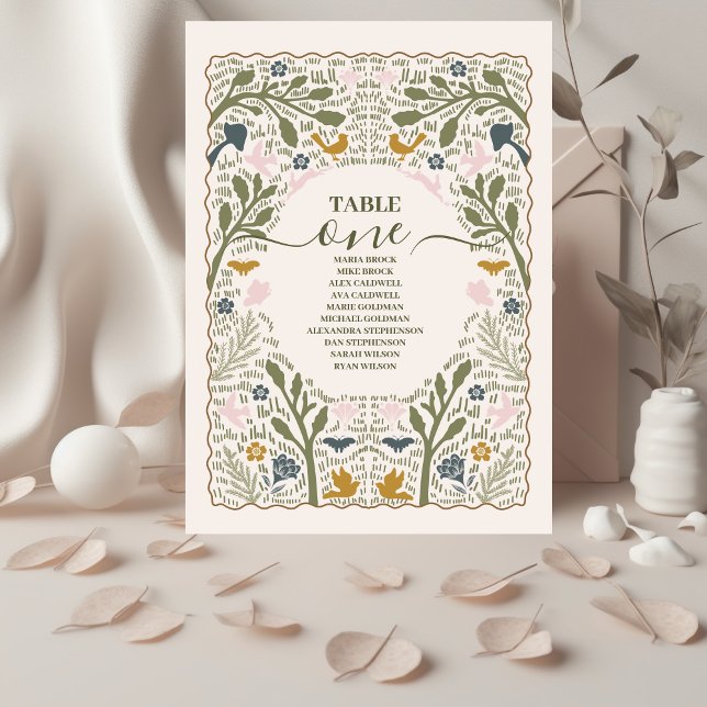 Tarjeta De Mesa Boda Rústico Green Woodland Fern (Subido por el creador)