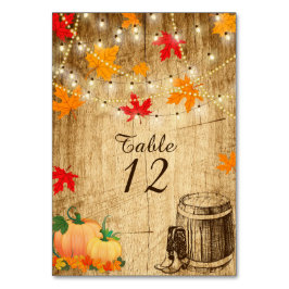 Tarjeta de mesa boda rústico para matrimonio rural