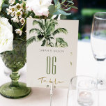 Tarjeta De Mesa Boda Rústico Tropical Green Beach Palm Trees<br><div class="desc">Para cualquier personalización adicional o cualquier otro elemento que coincida,  no dude en ponerse en contacto conmigo en yellowfebstudio@gmail.com</div>