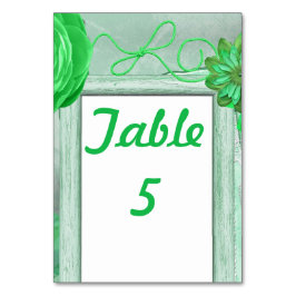 Tarjeta De Mesa Boda Rústico Verde