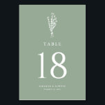 Tarjeta De Mesa Boda Sage Green Minimalista Floral Bouquet<br><div class="desc">Mejore su escapada de eventos con nuestros números de mesa de Personalizable Floral Bouquet, con un diseño floral de arte minimalista. Perfecto para bodas, graduaciones, duchas de novias, duchas para bebés o cualquier ocasión especial, estos números de mesa minimalistas guiarán a los huéspedes mientras añaden un toque de encanto moderno...</div>