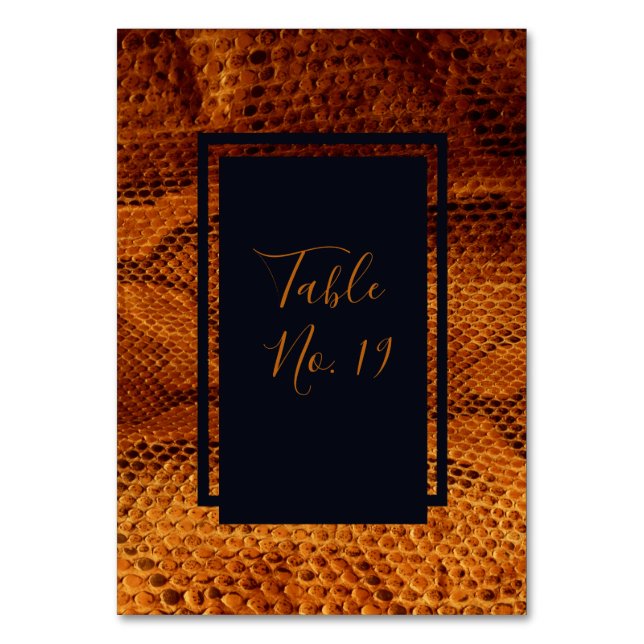 Tarjeta De Mesa boda salvaje de piel de serpiente de lujo (Anverso)