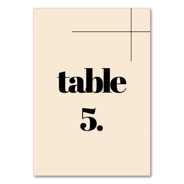 Tarjeta De Mesa Boda sencillo, elegante y de moda (Anverso)