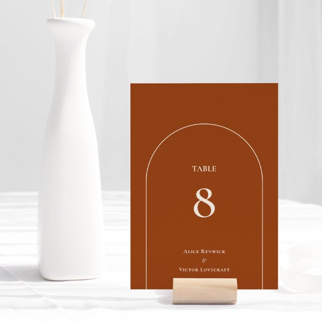 Tarjeta De Mesa Boda simple de Boho Arch Terracotta (Subido por el creador)