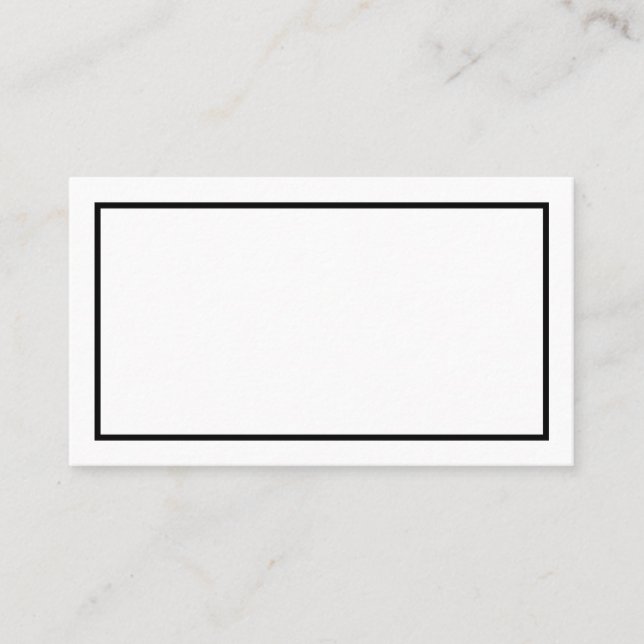 Tarjeta De Mesa Boda simple de borde negro (Anverso)