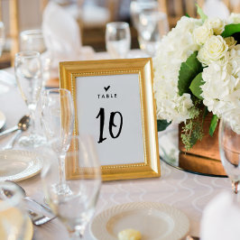 Tarjeta De Mesa Boda simple de escritura romántica