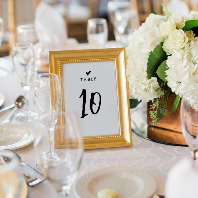 Tarjeta De Mesa Boda simple de escritura romántica (Subido por el creador)