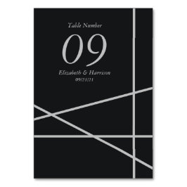 Tarjeta De Mesa Boda simple de estilo geométrico