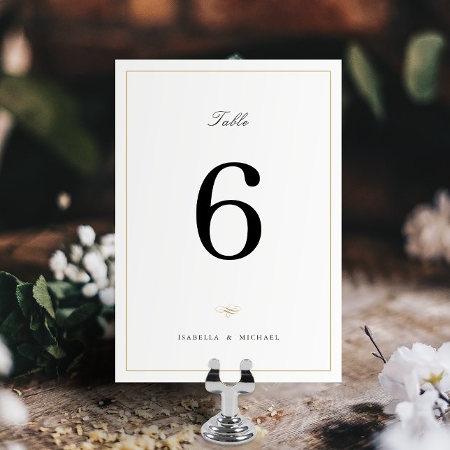 Tarjeta De Mesa Boda simple de guión de elegancia clásica (Zazzle Classic Elegance Script Simple Wedding Table Number (Back (Vertical)).png)