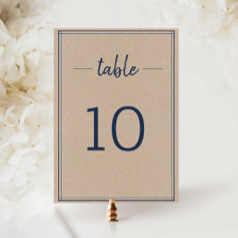 Tarjeta De Mesa Boda simple de Kraft de la Marina Fronteriza
