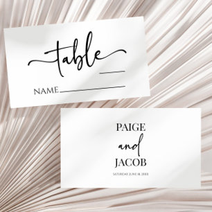 Tarjeta De Mesa Boda simple Minimalista minimalista clásico modern