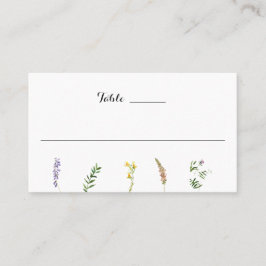 Tarjeta De Mesa Boda Simple Rústica Floral Boho Flor Silvestre