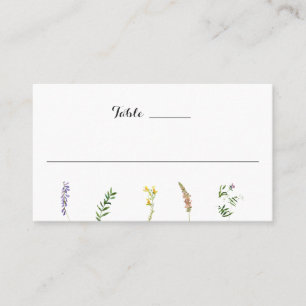 Tarjeta De Mesa Boda Simple Rústica Floral Boho Flor Silvestre