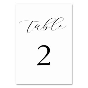 Tarjeta De Mesa Boda simple y elegante negro y blanco moderno