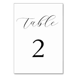 Tarjeta De Mesa Boda simple y elegante negro y blanco moderno