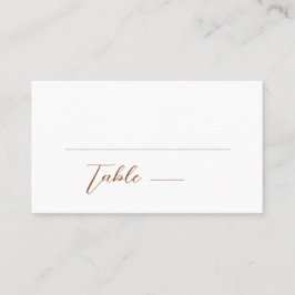 Tarjeta De Mesa Boda simple y minimalista de Terra Cotta