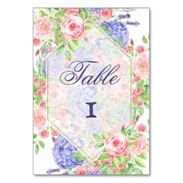 Tarjeta De Mesa Boda Sofisticada de Lilas y Peonías