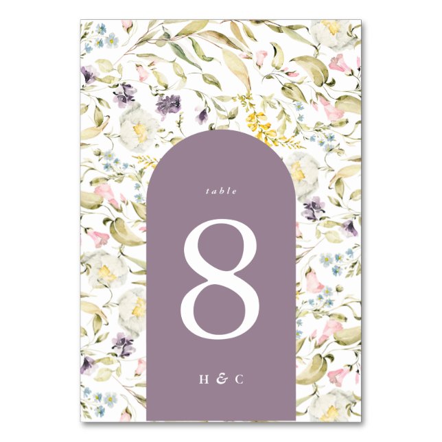 Tarjeta De Mesa Boda Spring Boho Wildflower Pampas (Anverso)