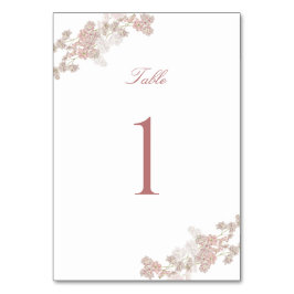 Tarjeta De Mesa Boda suave de doble cara de floral Rubor