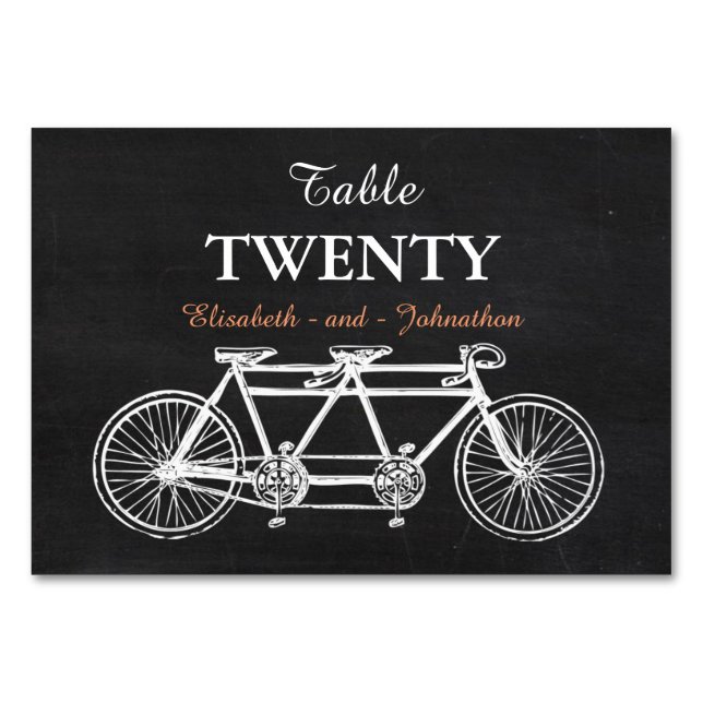 Tarjeta De Mesa Boda Tandem Chalkboard (Anverso)