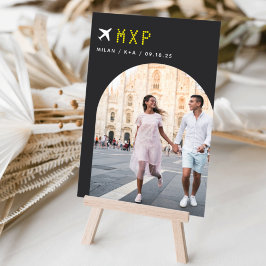 Tarjeta De Mesa Boda tema de viajes Foto y código de aeropuerto