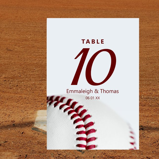 Tarjeta De Mesa Boda temático del béisbol (Subido por el creador)