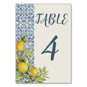 Tarjeta De Mesa Boda temático italiano Amalfi