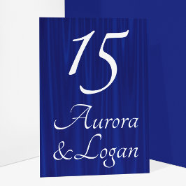 Tarjeta De Mesa Boda tradicional Royal Blue "Velvet"
