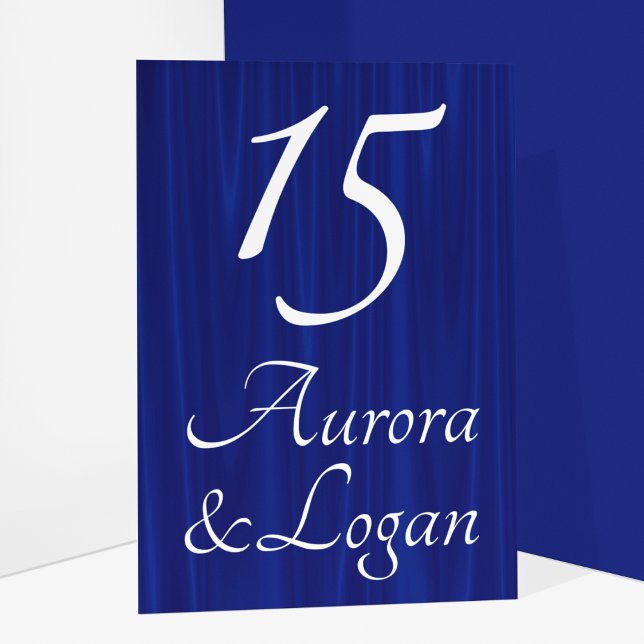 Tarjeta De Mesa Boda tradicional Royal Blue "Velvet" (Subido por el creador)