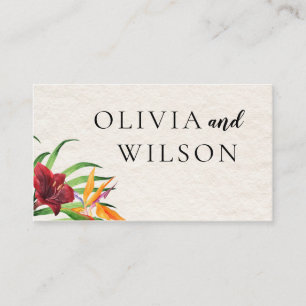 Tarjeta De Mesa Boda tropical de acuarela