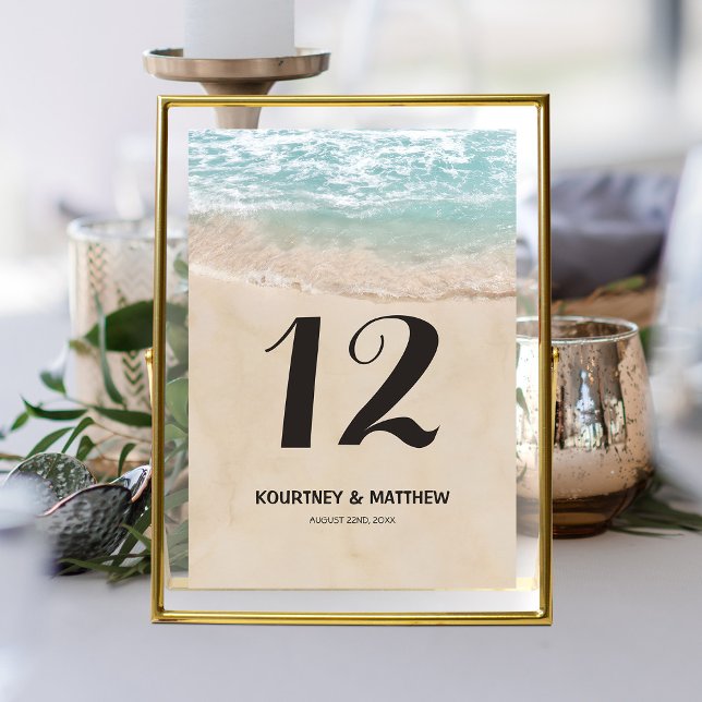 Tarjeta De Mesa Boda tropical de playa (Subido por el creador)