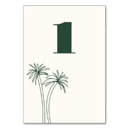 Tarjeta De Mesa Boda Tropical Minimalista Verde