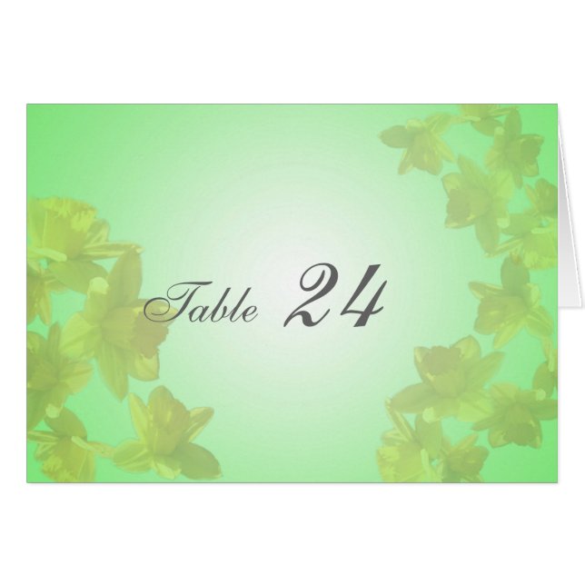 tarjeta de mesa boda, tulipanes amarillos (Anverso (Horizontal))