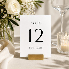 Tarjeta De Mesa Boda Ultra Minimalista Simple Moderna