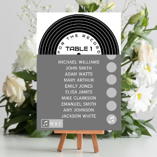 Tarjeta De Mesa Boda único de grabación de vinilo de música retro