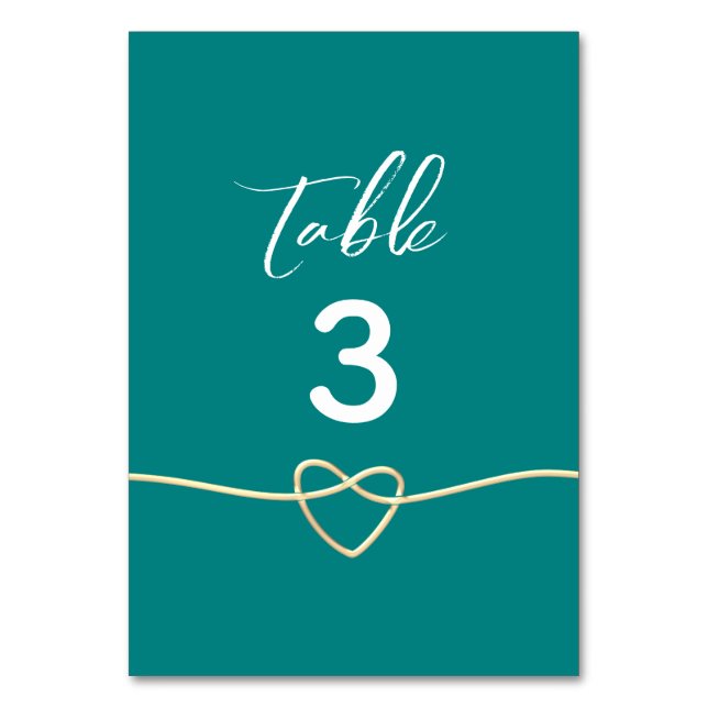 Tarjeta De Mesa Boda Verde Azul (Anverso)