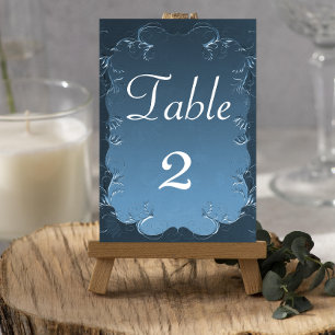 Tarjeta De Mesa Boda Verde azulado de pergamino de época