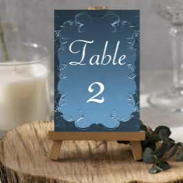 Tarjeta De Mesa Boda Verde azulado de pergamino de época